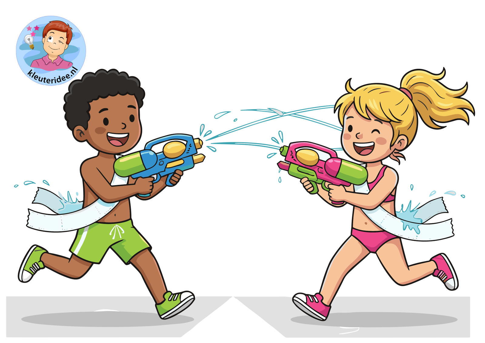 waterspelen 6 Waterpistolengevecht kleuteridee